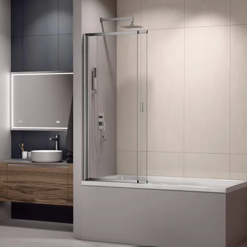 Шторка на ванну RGW SC-40, Цвет стекла: прозрачное, Цвет профиля: Хром, Выбрать размер: 100, изображение 4