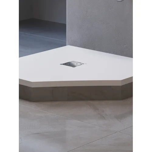 Душевой поддон трапеция RGW ST/T-W Белый, Выбрать цвет: Белый, Выбрать размер: 900x900, изображение 56