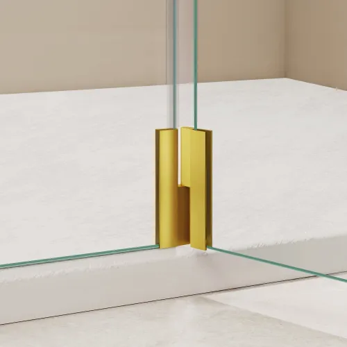 Душевая перегородка RGW WA-054Gb (WA-010Gb + Z-072Gb) прозрачное/золото, Цвет стекла: прозрачное, Цвет профиля: Золото, Выбрать размер: 70, изображение 4