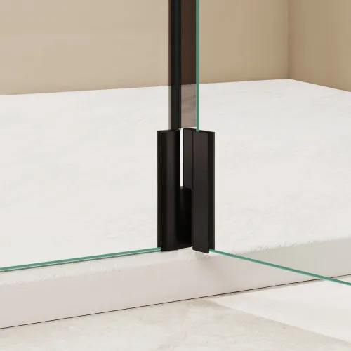 Душевая перегородка RGW WA-054B (WA-010B + Z-072B) прозрачное/черный, Цвет стекла: прозрачное, Цвет профиля: Черный, Выбрать размер: 80, изображение 4