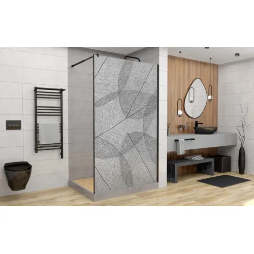 Душевая перегородка AvaCan MB100/110/120 MT, Цвет стекла: матовое с рисунком, Цвет профиля: Черный, Выбрать размер: 110, изображение 15