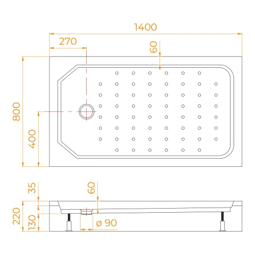 Душевой поддон прямоугольный RGW STYLE 90  80х140, изображение 12