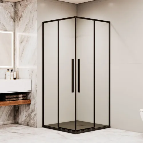 Душевой уголок RGW SV-31B, Цвет стекла: прозрачное, Цвет профиля (вариация): Черный, Выбрать размер: 800x800, изображение 2