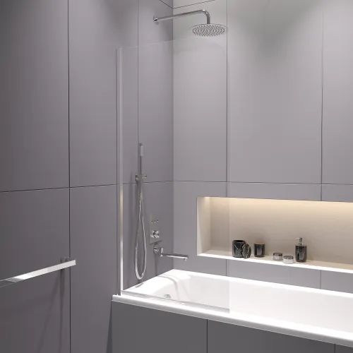 Шторка на ванну RGW SC-109, Цвет стекла: прозрачное, Цвет профиля (вариация): Хром, Выбрать размер: 70, изображение 13