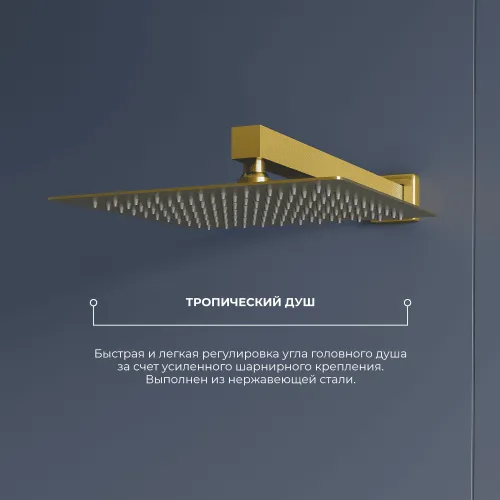 Душевая система встраиваемая RGW SP-56G, Выбрать цвет: Золото, изображение 3