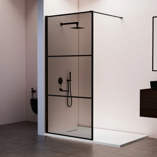 Душевая перегородка RGW WA-09B тонированное/черный, Цвет стекла: тонированное, Цвет профиля: Черный, Выбрать размер: 90, изображение 2