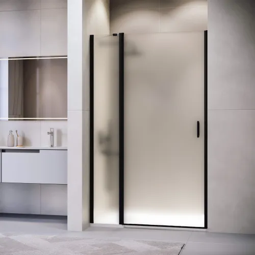 Душевая дверь RGW LE-004B, Цвет стекла: матовое-сатинат, Цвет профиля (вариация): Черный, Выбрать размер: 120, изображение 3