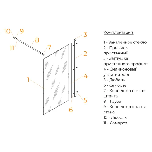 Шторка на ванну RGW SC-050, Цвет стекла: тонированное, Цвет профиля: Хром, Выбрать размер: 70, изображение 4
