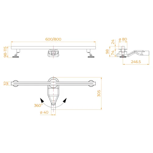 Душевой трап RGW SDR-52B черный, Выбрать цвет: Черный, Выбрать размер: 80, изображение 40