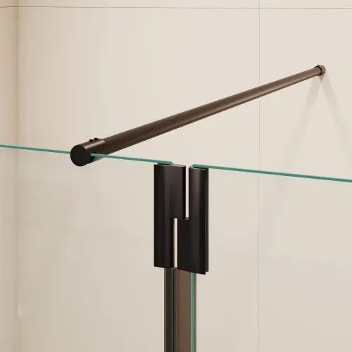 Душевая перегородка RGW WA-054B (WA-010B + Z-072B) прозрачное/черный, Цвет стекла: прозрачное, Цвет профиля: Черный, Выбрать размер: 80, изображение 5