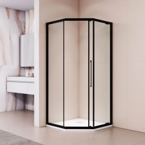 Душевой уголок RGW PA-86B, Цвет стекла: прозрачное, Цвет профиля (вариация): Черный, Выбрать размер: 900x900, изображение 14