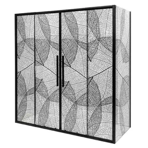 Душевой уголок AvaCan FB2  с рисунком/черный, Цвет стекла: с рисунком, Цвет профиля: Черный, Выбрать размер: 170-190х90, изображение 17