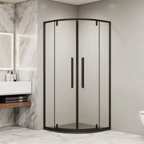 Душевой уголок RGW SV-53B прозрачное/черный, Цвет стекла: прозрачное, Цвет профиля: Черный, Выбрать размер: 800x800, изображение 2