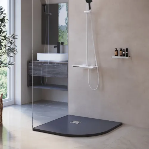 Душевой поддон полукруглый RGW ST/R-G Графит, Выбрать цвет: Графит, Выбрать размер: 1000х1000, изображение 3