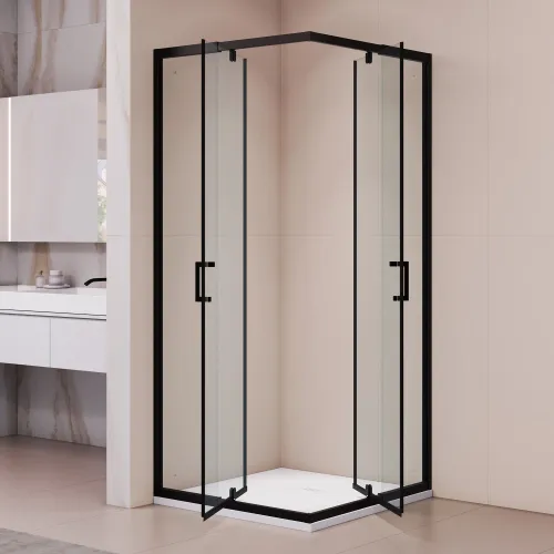 Душевой уголок RGW PA-038B, Цвет стекла: прозрачное, Цвет профиля (вариация): Черный, Выбрать размер: 90*90, изображение 18