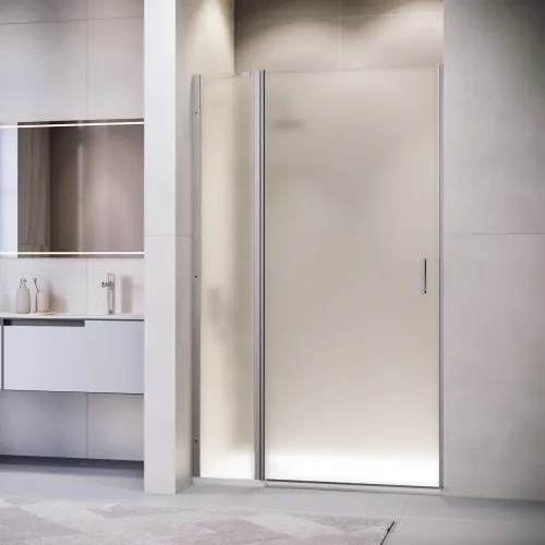 Душевая дверь RGW LE-004Gr, Цвет стекла: матовое-сатинат, Цвет профиля (вариация): Серый, Выбрать размер: 100, изображение 2