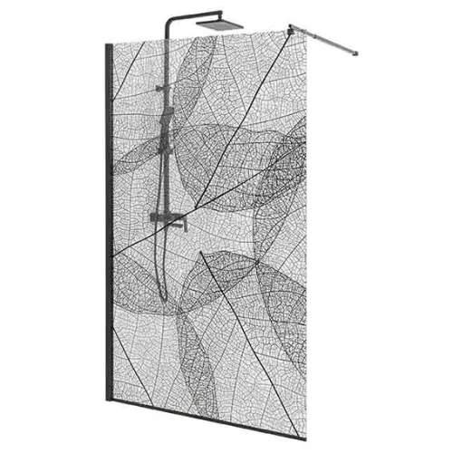 Душевая перегородка AvaCan MB100/110/120, Цвет стекла: с рисунком, Цвет профиля: Черный, Выбрать размер: 120, изображение 59