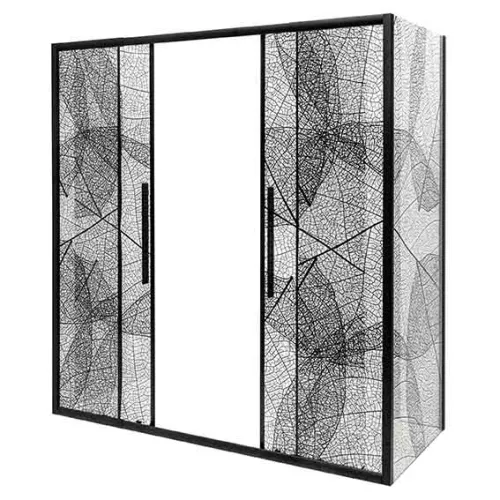 Душевой уголок AvaCan FB2  с рисунком/черный, Цвет стекла: с рисунком, Цвет профиля: Черный, Выбрать размер: 170-190х90, изображение 37