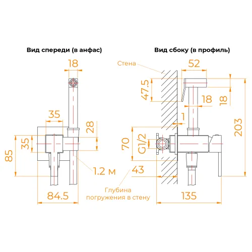 Гигиенический душ со смесителем RGW SP-212, Выбрать цвет: Хром, изображение 55
