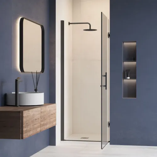 Душевая дверь RGW HO-011B, Цвет стекла: прозрачное, Цвет профиля (вариация): Черный, Выбрать размер: 60, изображение 10