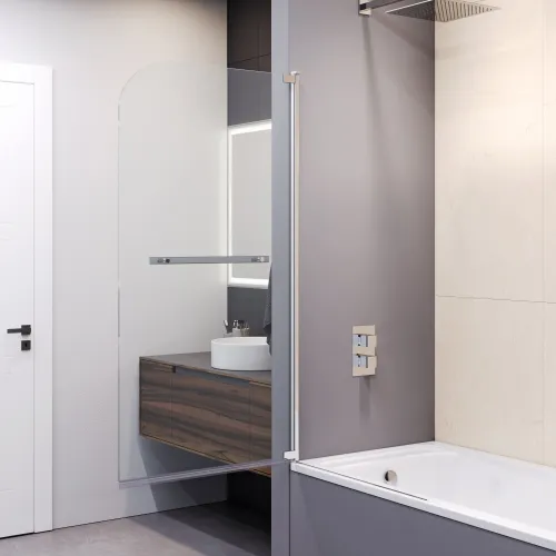 Шторка на ванну RGW SC-02, Выбрать размер: 100, Цвет стекла: прозрачное, изображение 20