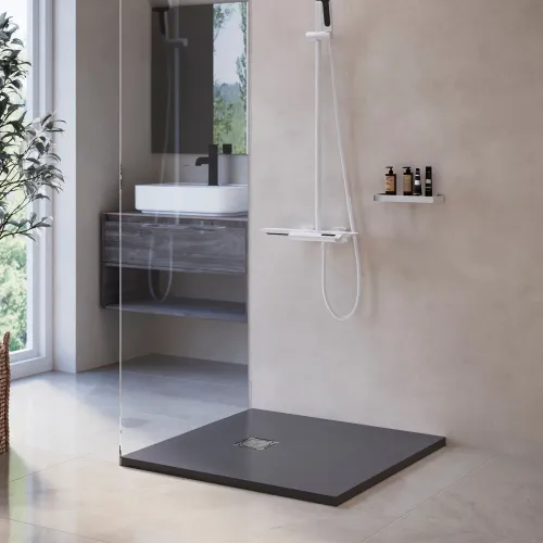 Душевой поддон квадратный RGW ST-G Графит, Выбрать цвет: Графит, Выбрать размер: 1000x1000, изображение 8