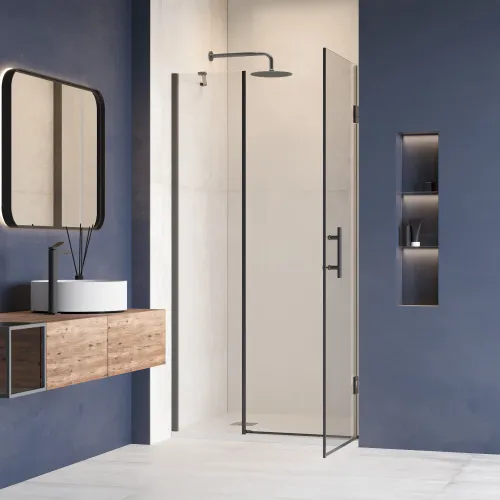 Душевая дверь RGW HO-012B, Цвет стекла: прозрачное, Цвет профиля (вариация): Черный, Выбрать размер: 120, изображение 12