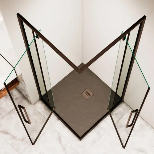 Душевой уголок RGW SV-33B прозрачное/черный, Цвет стекла: прозрачное, Цвет профиля: Черный, Выбрать размер: 90х90, изображение 41