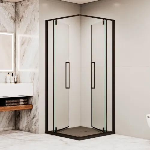 Душевой уголок RGW SV-33B прозрачное/черный, Цвет стекла: прозрачное, Цвет профиля: Черный, Выбрать размер: 90х90, изображение 23