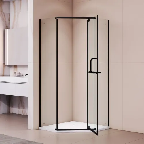 Душевой уголок RGW PA-081B, Цвет стекла: прозрачное, Цвет профиля (вариация): Черный, Выбрать размер: 120х120, изображение 9