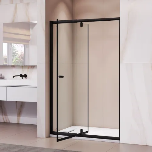 Душевая дверь RGW PA-02B NEW, Цвет стекла: прозрачное, Цвет профиля (вариация): Черный, Выбрать размер: 80, изображение 10