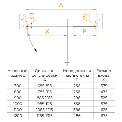 Душевая дверь RGW PA-008B, Цвет стекла: прозрачное, Цвет профиля (вариация): Черный, Выбрать размер: 100, изображение 69