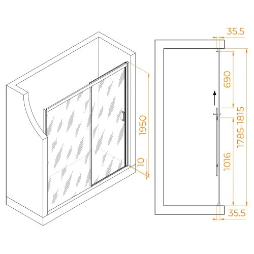 Душевая дверь RGW PA-017, Цвет стекла: прозрачное, Цвет профиля (вариация): Хром, Выбрать размер: 180, изображение 52
