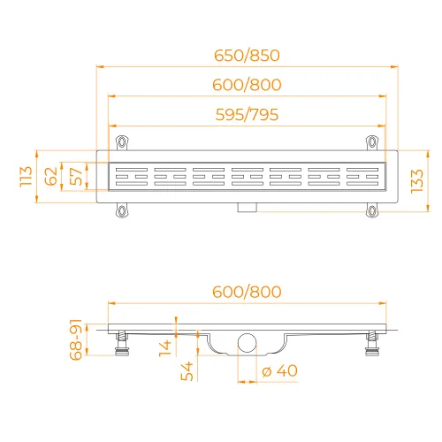 Душевой лоток RGW Drain Leo-10 хром, Выбрать размер: 60, изображение 65