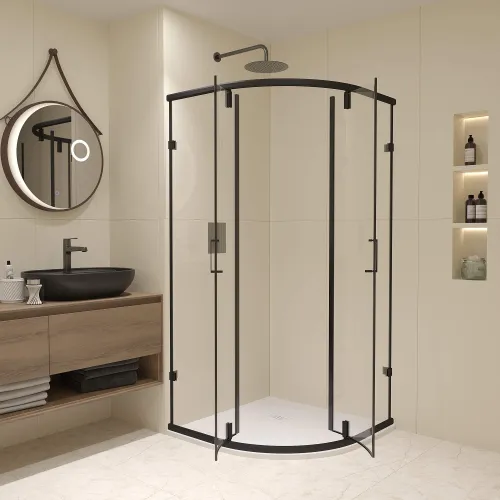 Душевой уголок RGW CL-55B, Цвет стекла: прозрачное, Цвет профиля: Черный, Выбрать размер: 900x900, изображение 22