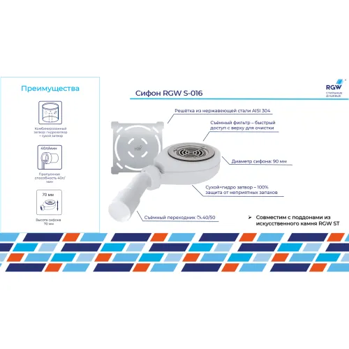 Сифон для поддонов RGW S-016, изображение 21