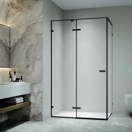 Душевой уголок RGW SV-040B прозрачное/черный, Цвет стекла: прозрачное, Цвет профиля: Черный, Выбрать размер: 1200x800, изображение 10