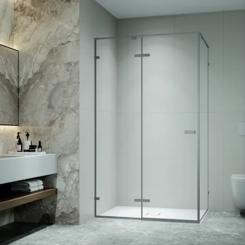 Душевой уголок RGW SV-040Gr  прозрачное/серый, Цвет стекла: прозрачное, Цвет профиля: Серый, Выбрать размер: 1200x1000, изображение 11