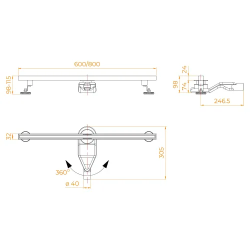 Душевой трап RGW SDR-51Gr серый, Выбрать цвет: Серый, Выбрать размер: 80, изображение 42