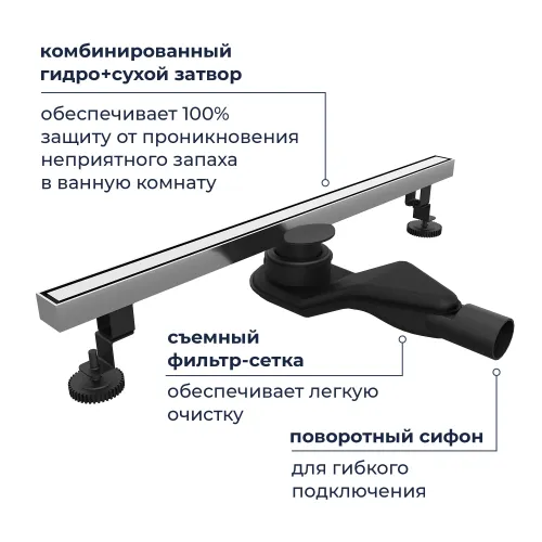 Душевой трап RGW SDR-51S хром, Выбрать цвет: Хром, Выбрать размер: 60, изображение 21