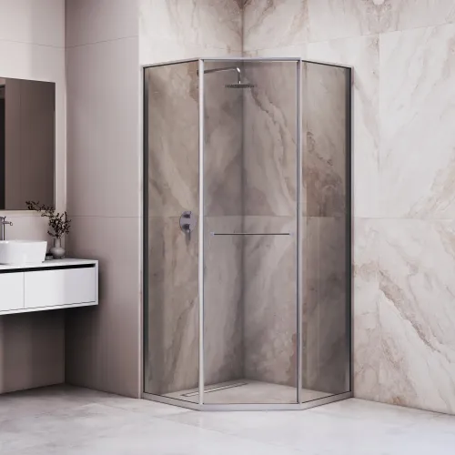 Душевой уголок RGW SV-82 "L/R" тонированное/хром, Цвет стекла: тонированное, Цвет профиля: Хром, Выбрать размер: 900x900, Ориентация: левый сдвиг, изображение 3