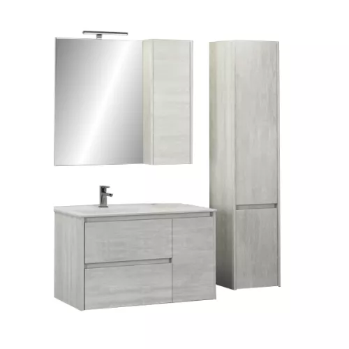 COMFORTY. Тумба-умывальник "Бремен-90" дуб белый с раковиной COMFORTY 9090EL, изображение 2