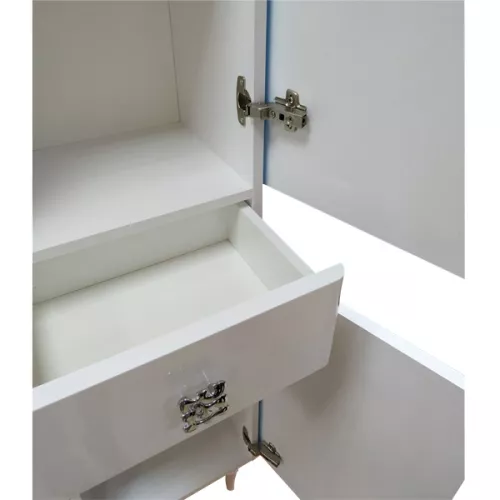 COMFORTY. Шкаф-колонна "Монако-40" левый/правый  белый глянец, Ориентация: левая, изображение 5