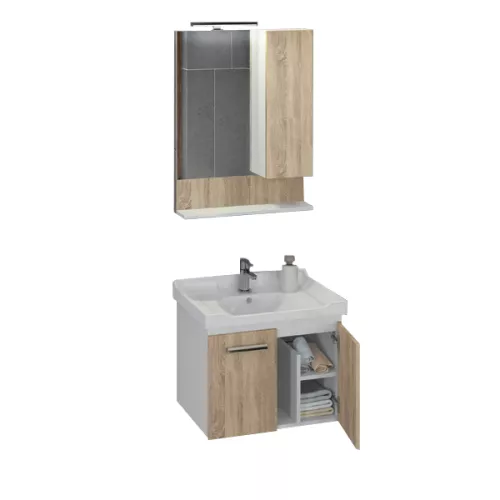 Тумба-умывальник Comforty Рига, Выбрать размер: 60, Выбрать цвет: Дуб Сонома, Комплектация: раковина Comforty 9335, изображение 2