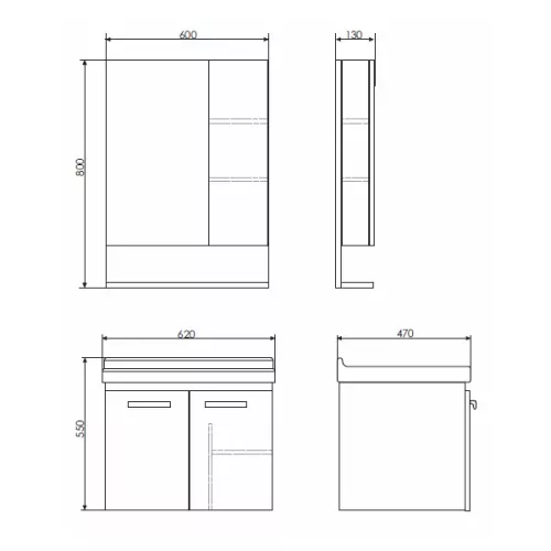 Тумба-умывальник Comforty Рига, Выбрать размер: 60, Выбрать цвет: Дуб Сонома, Комплектация: раковина Comforty 9335, изображение 5