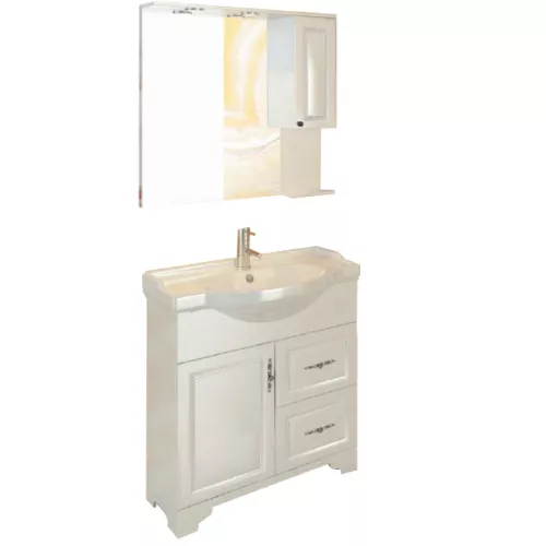 COMFORTY. Тумба-умывальник "Севилья-85/100" слоновая кость, Выбрать размер: 85, Комплектация: раковина Сенеж 87, изображение 3