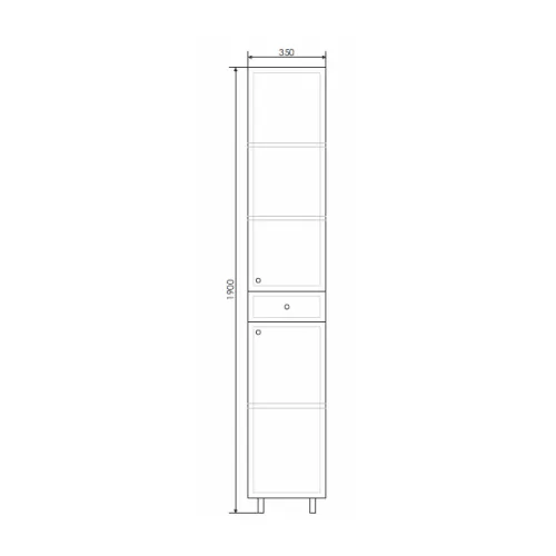 COMFORTY. Шкаф-колонна "Сочи-35" белый глянец, изображение 5
