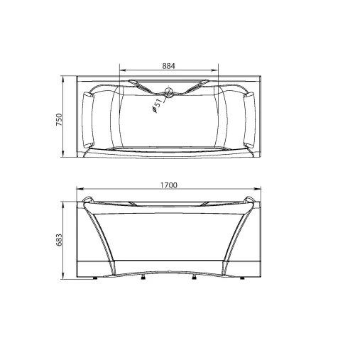 Ванна Aima DOLCE VITA, Выбрать размер: 170х75, изображение 21