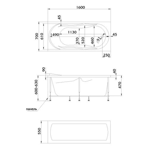 Ванна 1Marka VITA, Выбрать размер: 160x70, изображение 7