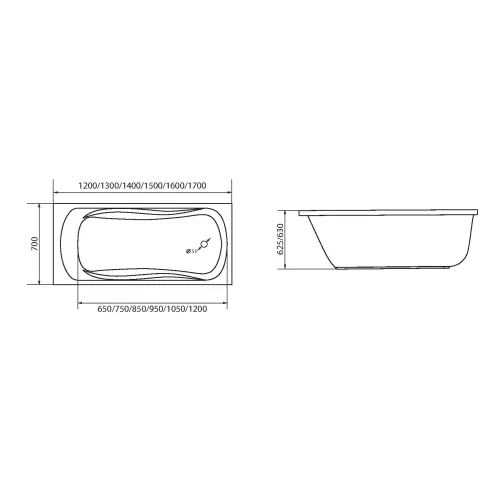 Ванна 1Marka CLASSIC, Выбрать размер: 120*70, изображение 9